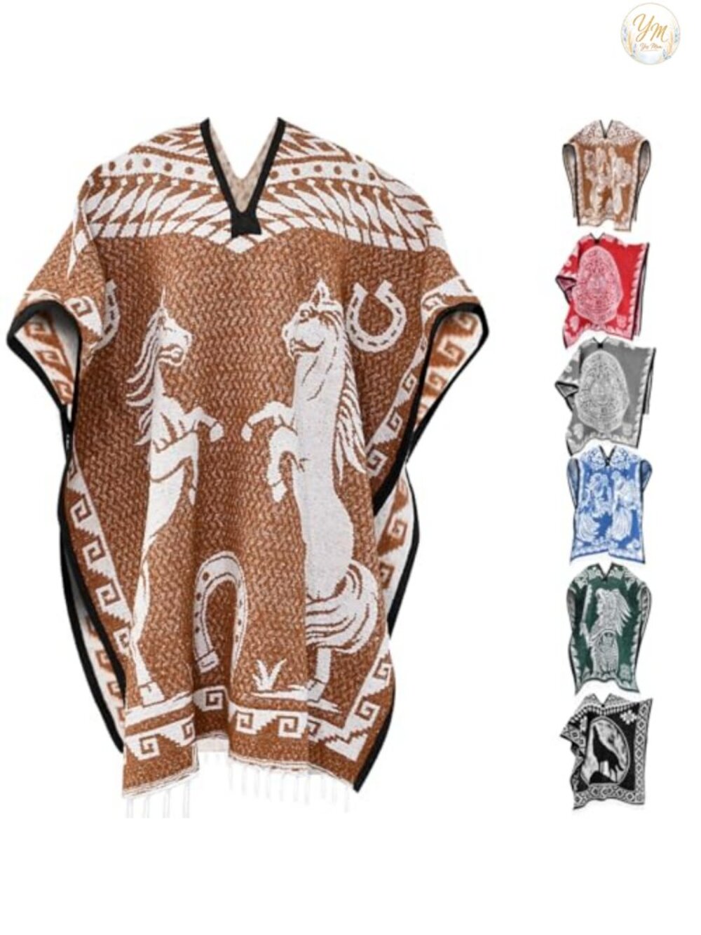 Mexican Poncho Sarape Blanket Weave Unisex Adult Poncho